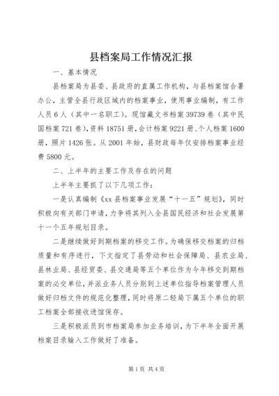 县档案局工作情况汇报.docx