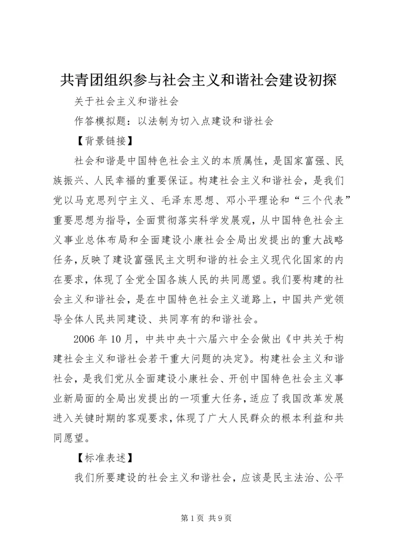 共青团组织参与社会主义和谐社会建设初探 (5).docx