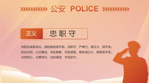 红色大气公安警察年终工作总结PPT