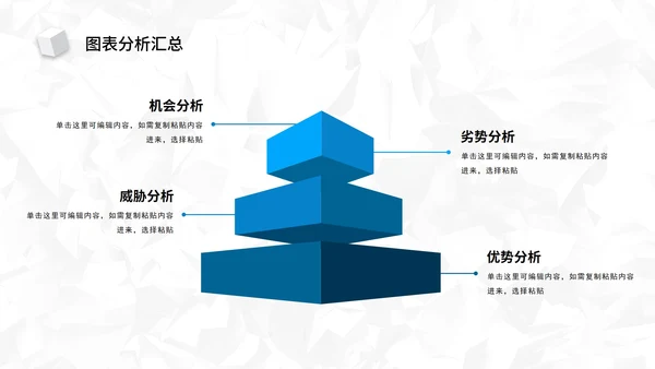 蓝色简约SWOT风险管理分析图表汇报PPT模板