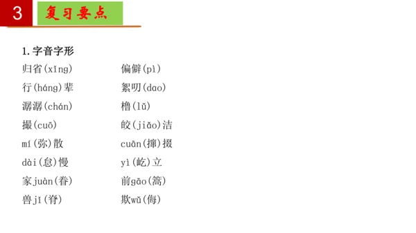 八年级语文下册第一单元-单元复习  课件(共27张PPT)