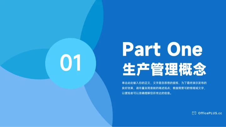 蓝色高级质感生产管理培训PPT模板
