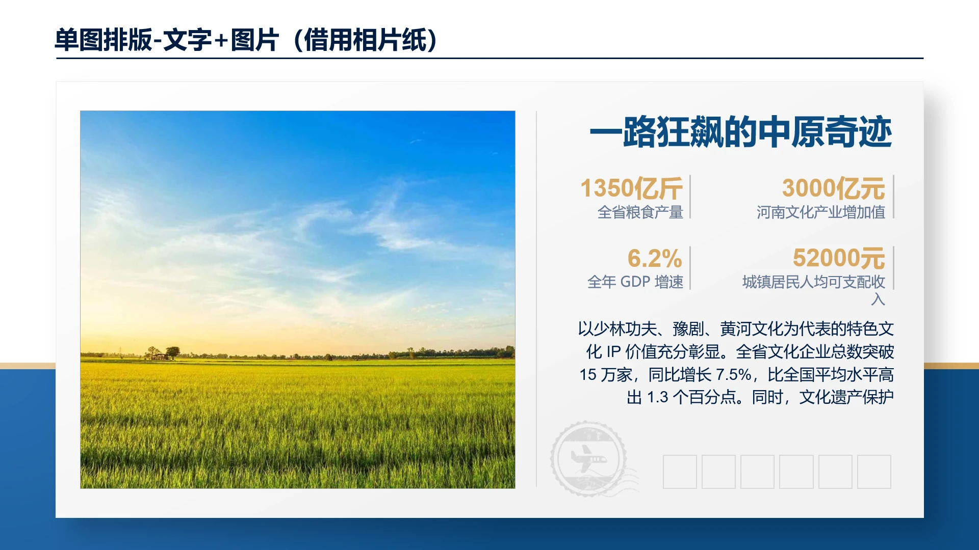 高端大气创意图文排版相纸图片单图展示项目介绍产业数据企业宣传