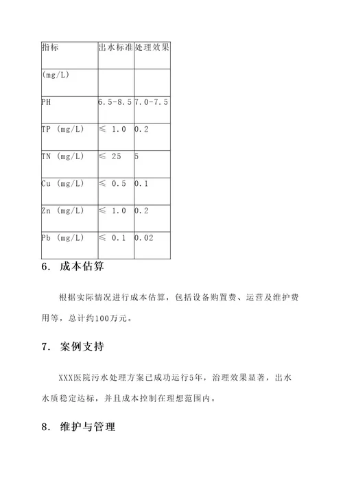 晋中医院污水处理方案