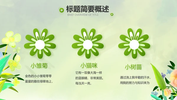 绿色清新童话故事儿童故事会PPT