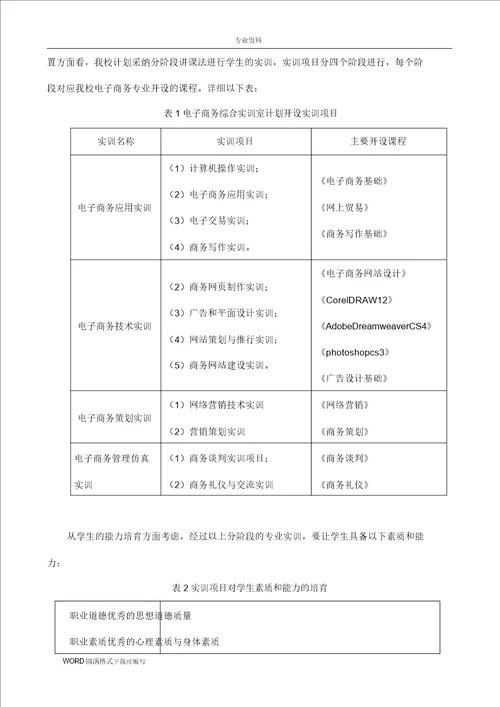 电子商务综合实训室建设方案设计