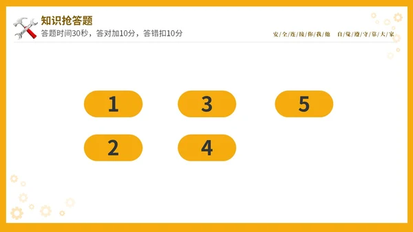 黄色立体安全生产安全月知识竞赛PPT安全生产月