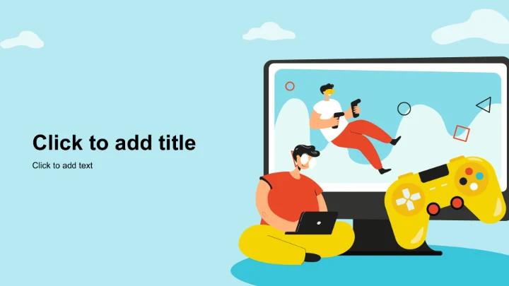 蓝色卡通风格游戏娱乐PPT主题