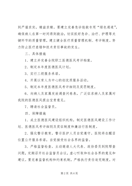 乡镇医院医德医风建设工作计划.docx