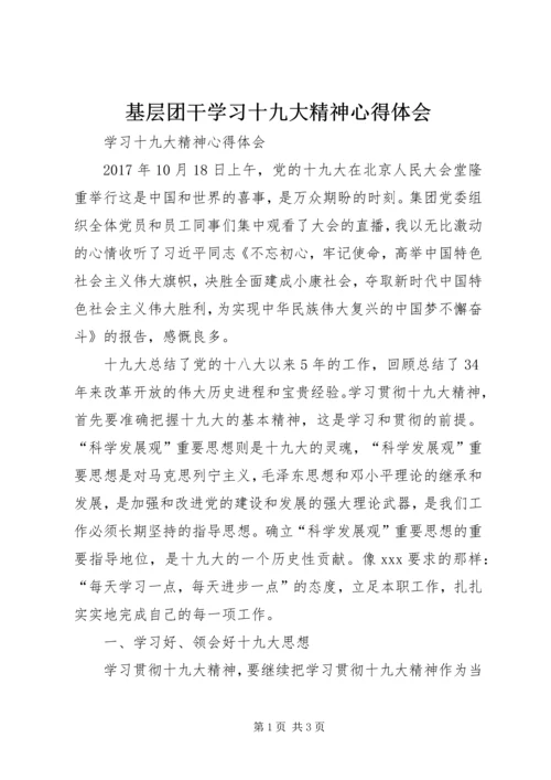 基层团干学习十九大精神心得体会 (5).docx