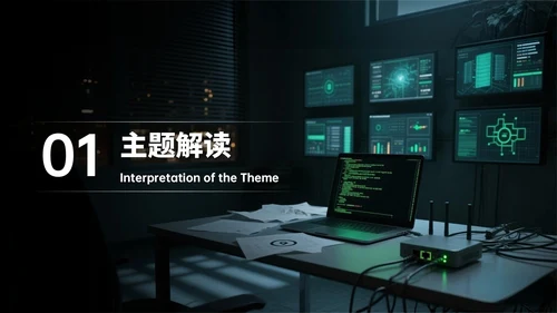 绿色科技风网络安全宣传周科普讲座PPT模板