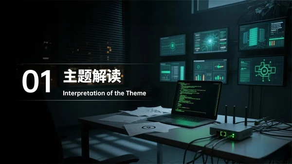绿色科技风网络安全宣传周科普讲座PPT模板