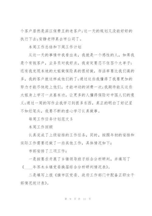 每周工作任务计划范文2022.docx