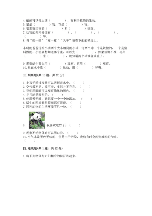 教科版一年级下册科学期末测试卷附答案ab卷.docx