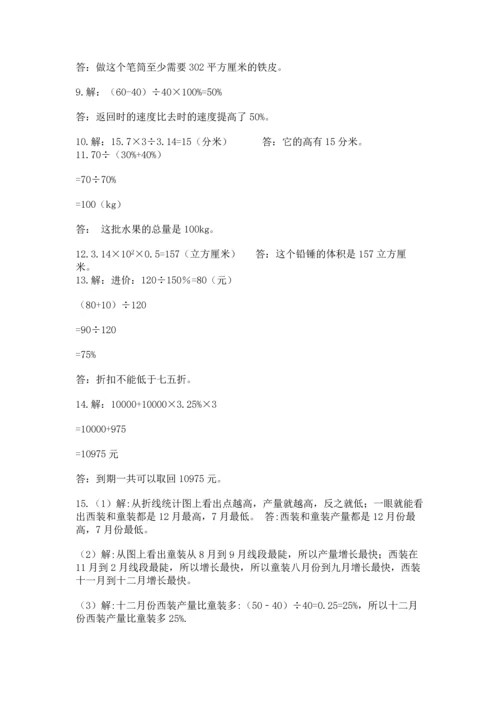 六年级小升初数学应用题50道及完整答案一套.docx