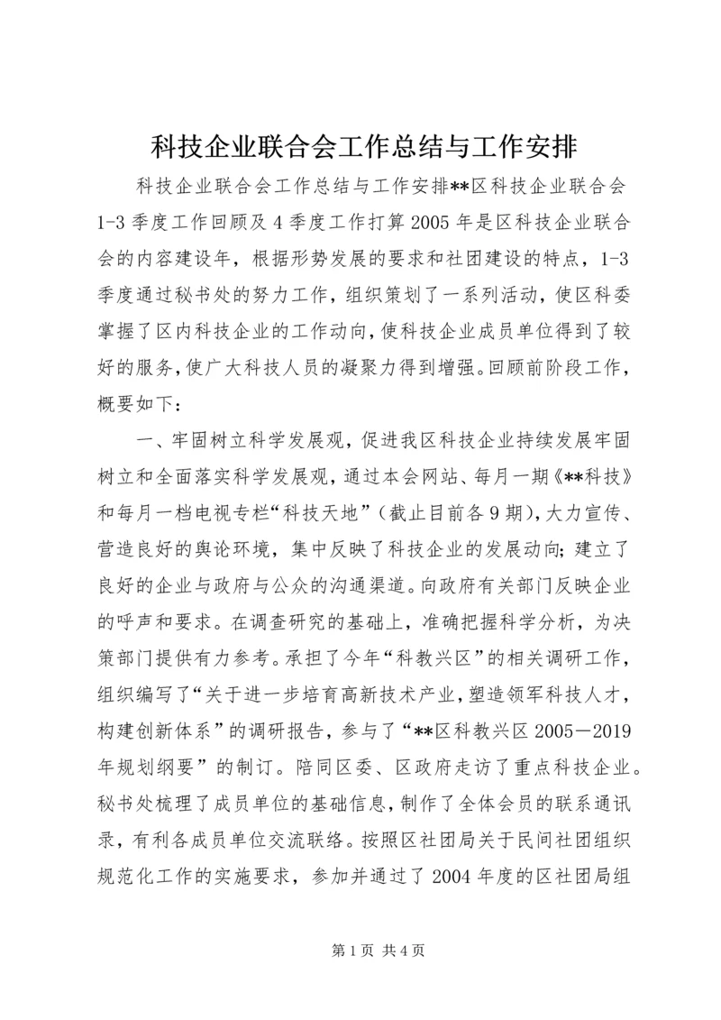 科技企业联合会工作总结与工作安排 (8).docx