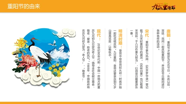 中国风卡通重阳节教学介绍PPT模板