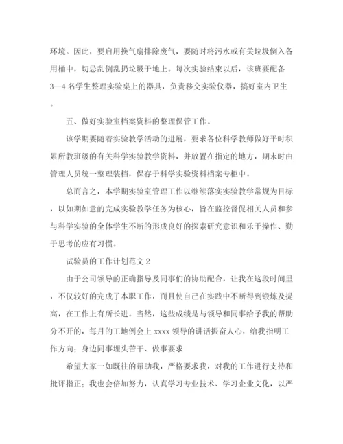 精编之试验员的工作计划范文2).docx