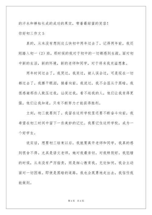 2022你好初三作文.docx