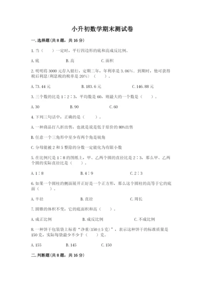 小升初数学期末测试卷附参考答案（培优a卷）.docx