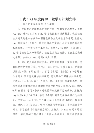 干货！XX年度两学一做学习计划安排.docx