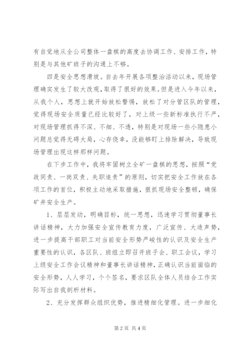 安全生产专题民主生活会汇报材料.docx