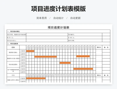 项目进度计划表模版