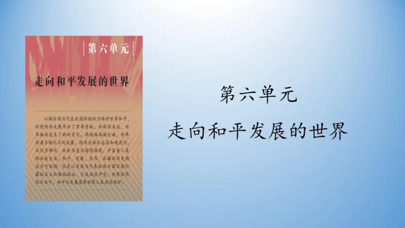 第六单元 走向和平发展的世界  单元复习课件