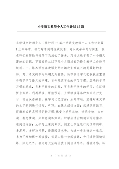 小学语文教师个人工作计划12篇.docx