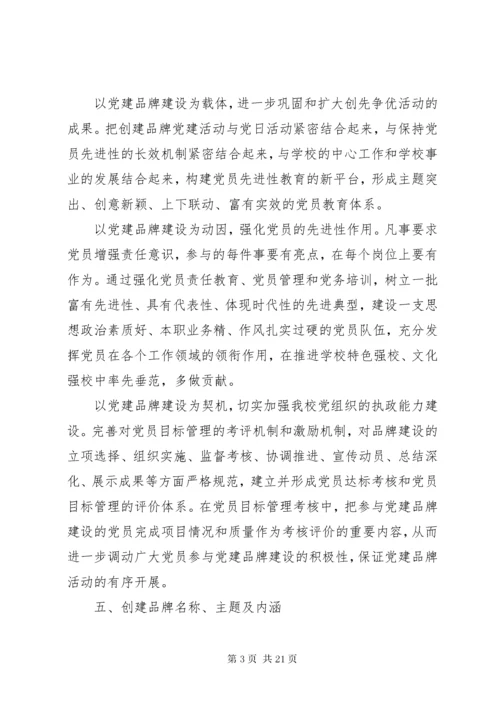 学校党建品牌特色建设实施方案.docx