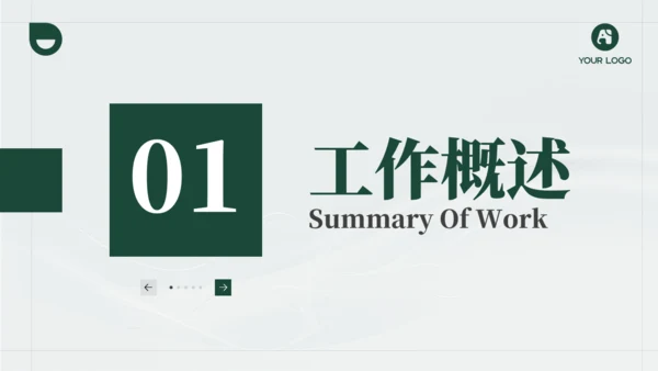 深绿色电力年度工作汇报商务通用ppt模板