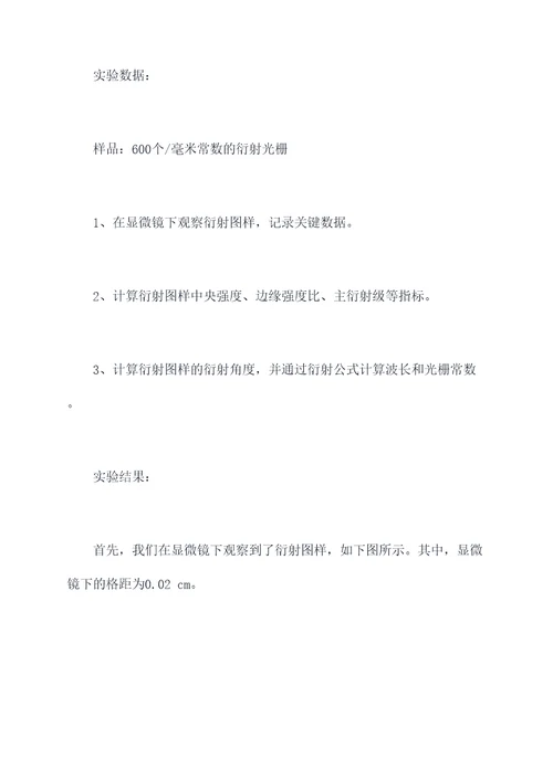 衍射光栅大学物理实验报告