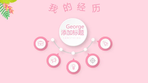 粉色小清新淡雅学生个人简历自我介绍动态PPT模板