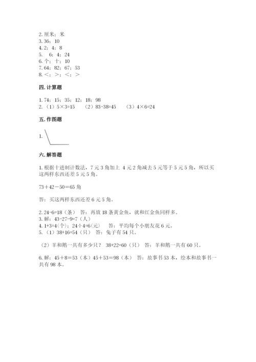 小学数学二年级上册期中测试卷精品【达标题】.docx