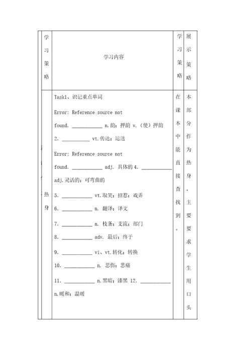 导学案在高中英语阅读课堂的应用研究