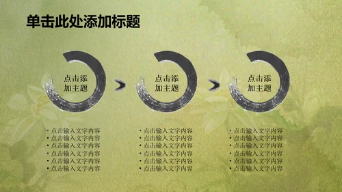 古韵绿色清新水墨荷花ppt动态模板