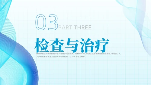 简约蓝色流线方格精神分裂症病例讨论医学培训PPT课件