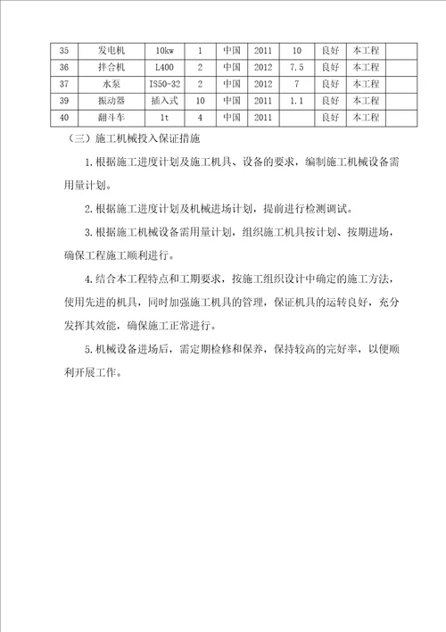 拟进入施工现场的机械设备型数量