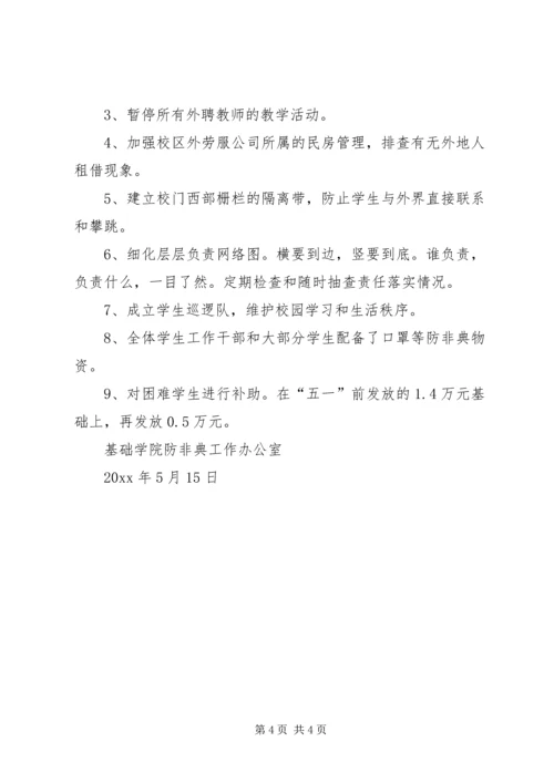 基础学院防非典工作自查报告.docx