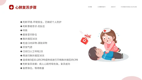 红色简约插画风安全护航救在身边58世界红十字日应急救护培训
