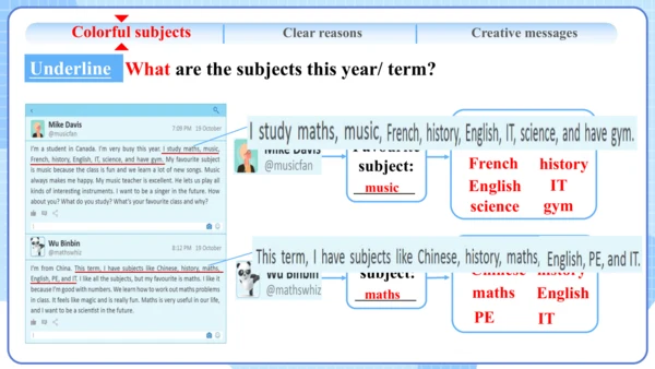 Unit 4 My Favourite Subject Section B Reading课件人教版