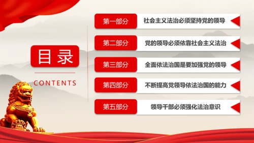 全面依法治国的领导法治思想ppt模板
