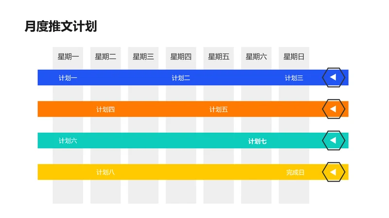 简约风月度推文甘特图多项PPT图文页
