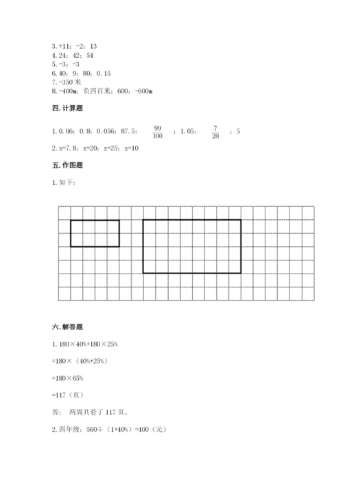 小升初六年级期末测试卷及参考答案（能力提升）.docx