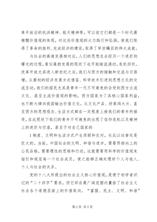 学习社会主义核心价值观心得报告.docx
