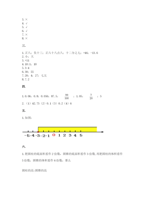人教版数学小升初模拟试卷及答案【夺冠系列】.docx
