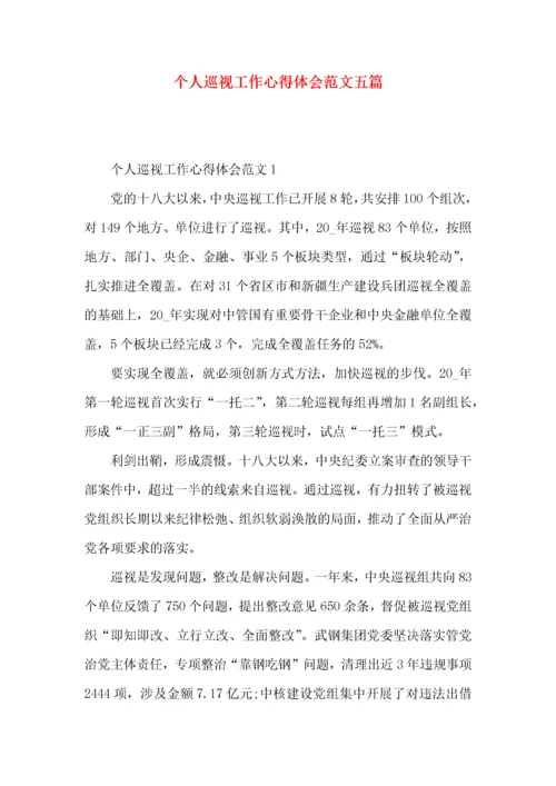 个人巡视工作心得体会范文五篇.docx