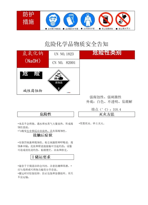 危险化学品安全告知牌15种种