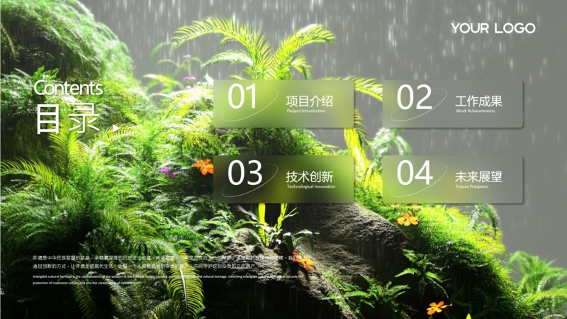 绿色系植物图文排版目录页