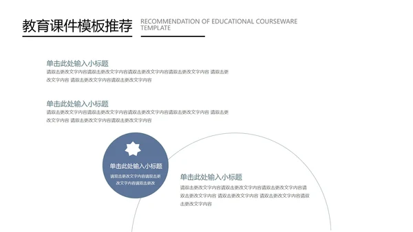 蓝色扁平风教育教学课件PPT模板